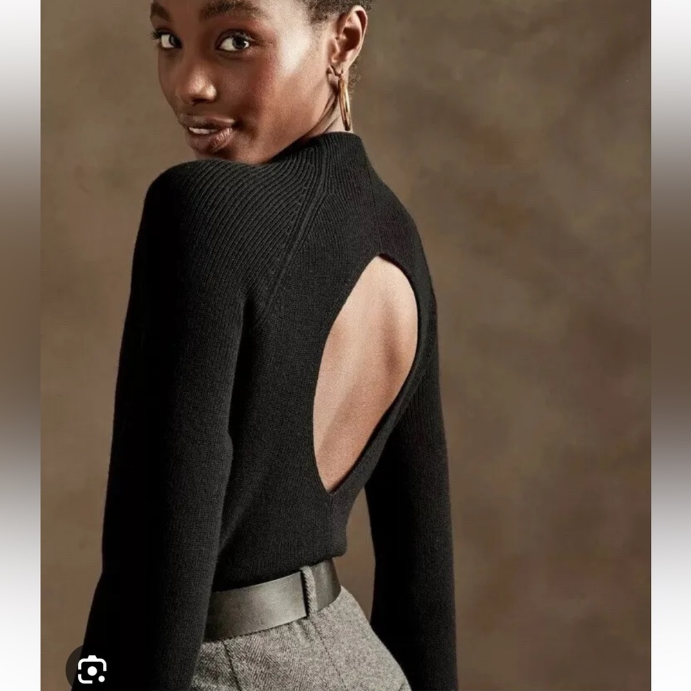 NWT Merino Black Cut Out Sweater